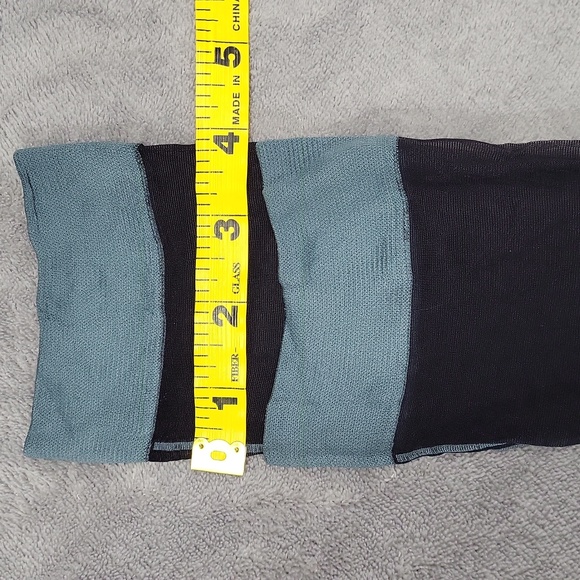 NWOT Seamed Black and Teal Blue Trouser Hosiery - Picture 5 of 6